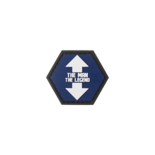 The Man The Legend Rubber Patch, Add some humor to your gear with this bold “The Man